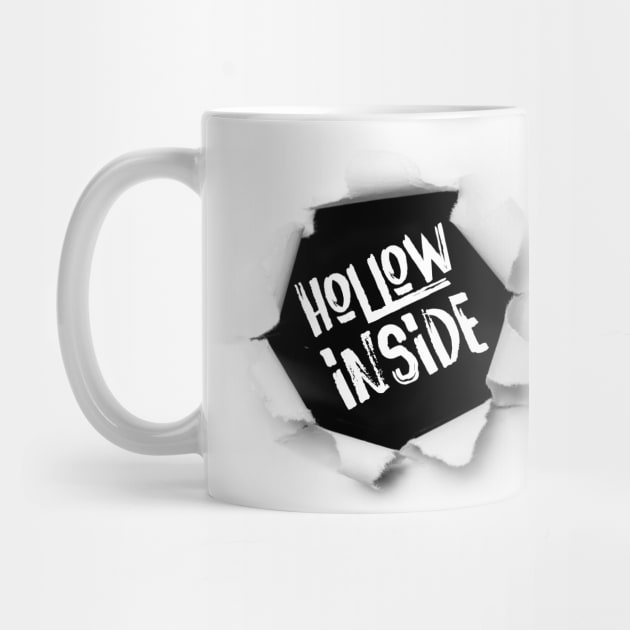 Hollow Inside | Narcisissm Black And White Typography on A Torned Background by ZAZIZU